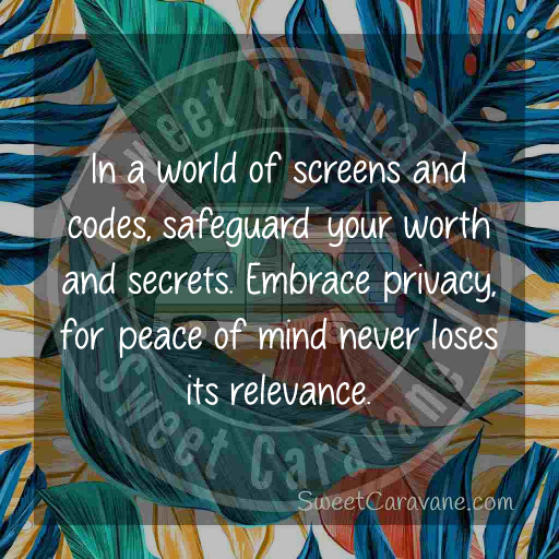 In a world of screens and codes, safeguard your worth and secrets. Embrace privacy, for peace of mind never loses its relevance.