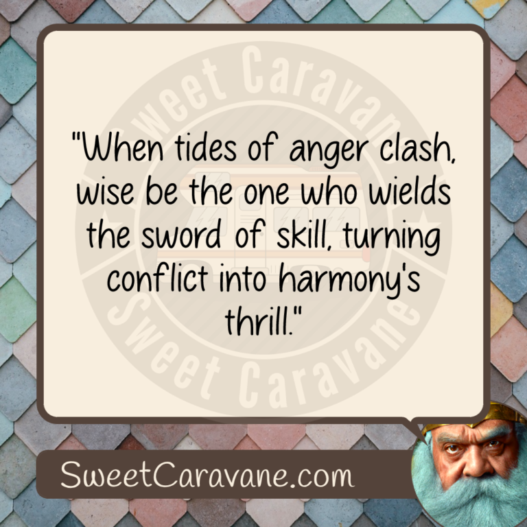 "When tides of anger clash, wise be the one who wields the sword of skill, turning conflict into harmony's thrill."